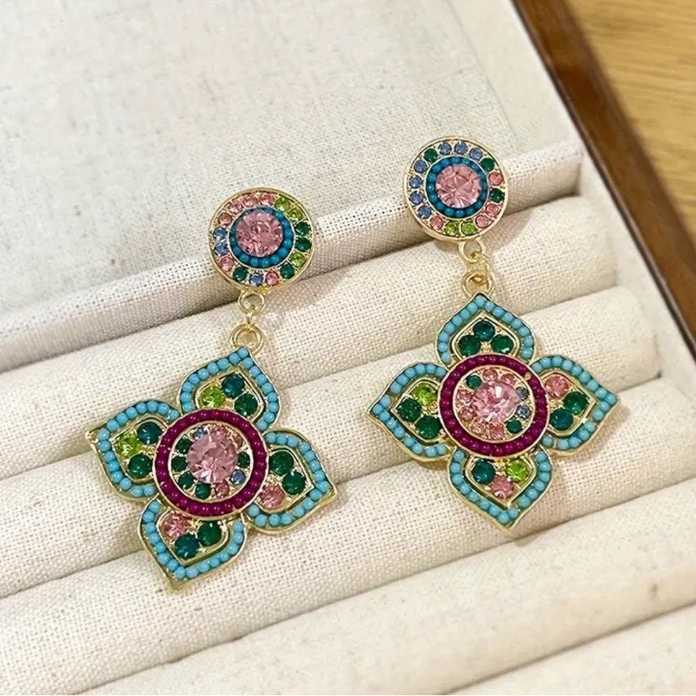 Elegant Multicolor Drop Earrings